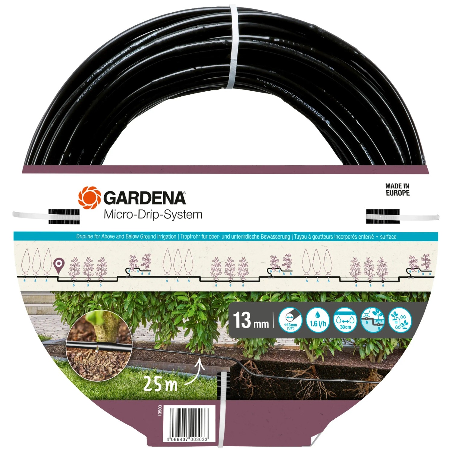 E-shop GARDENA Micro-Drip-System Kvapacia hadica pre kríky a živé ploty 13 mm, 25 m