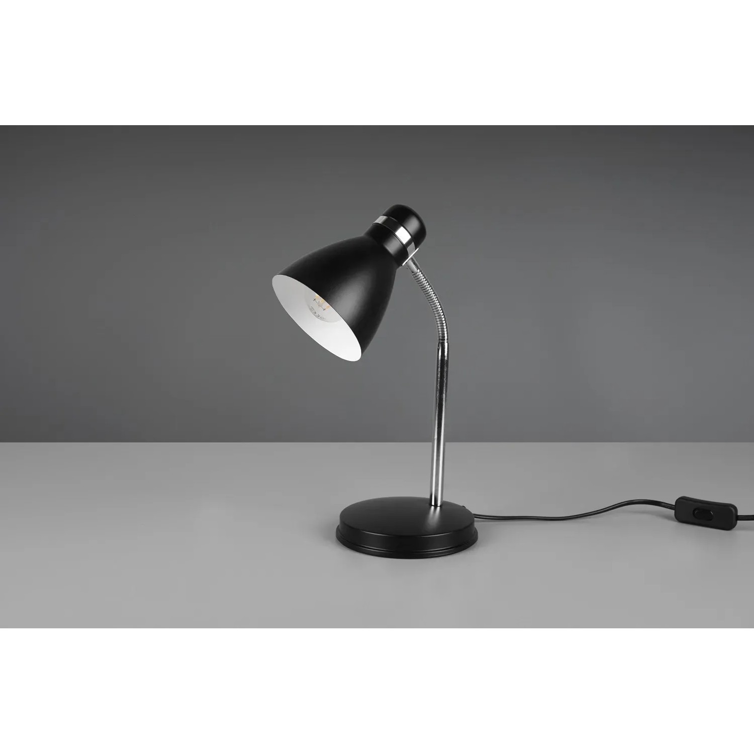 E-shop Reality Stolná lampa Harvey čierna, 1x E27, 33 x 14,5 cm