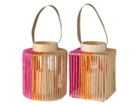 Boltze LED lampáš Nista, ružová/oranžová/prírodná, rôzne druhy, 17 x 22 cm, 1ks