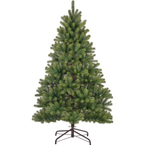 Zelená umelá vianočná jedľa Nagano, výška 120 cm, s hnedým kovovým stojanom. Umelý vianočný stromček.