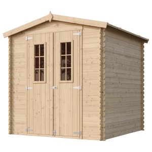 Drevený záhradný domček Timbela M343C s oknami, 3,53 m², neošetrený. Záhradný domček bez podlahy.