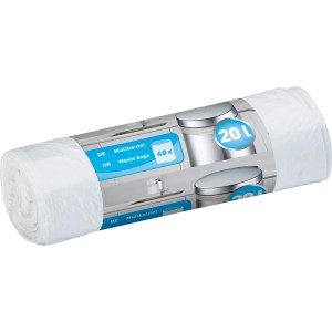 Rolka transparentných vriec na odpadky, 20 l, 40 kusov, pre domáci odpad.
