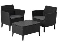 Keter Súprava balkónového nábytku Salemo, grafitová-studená sivá, 3dielna