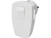 Zástrčka s ochranným kontaktom a spínačom biela