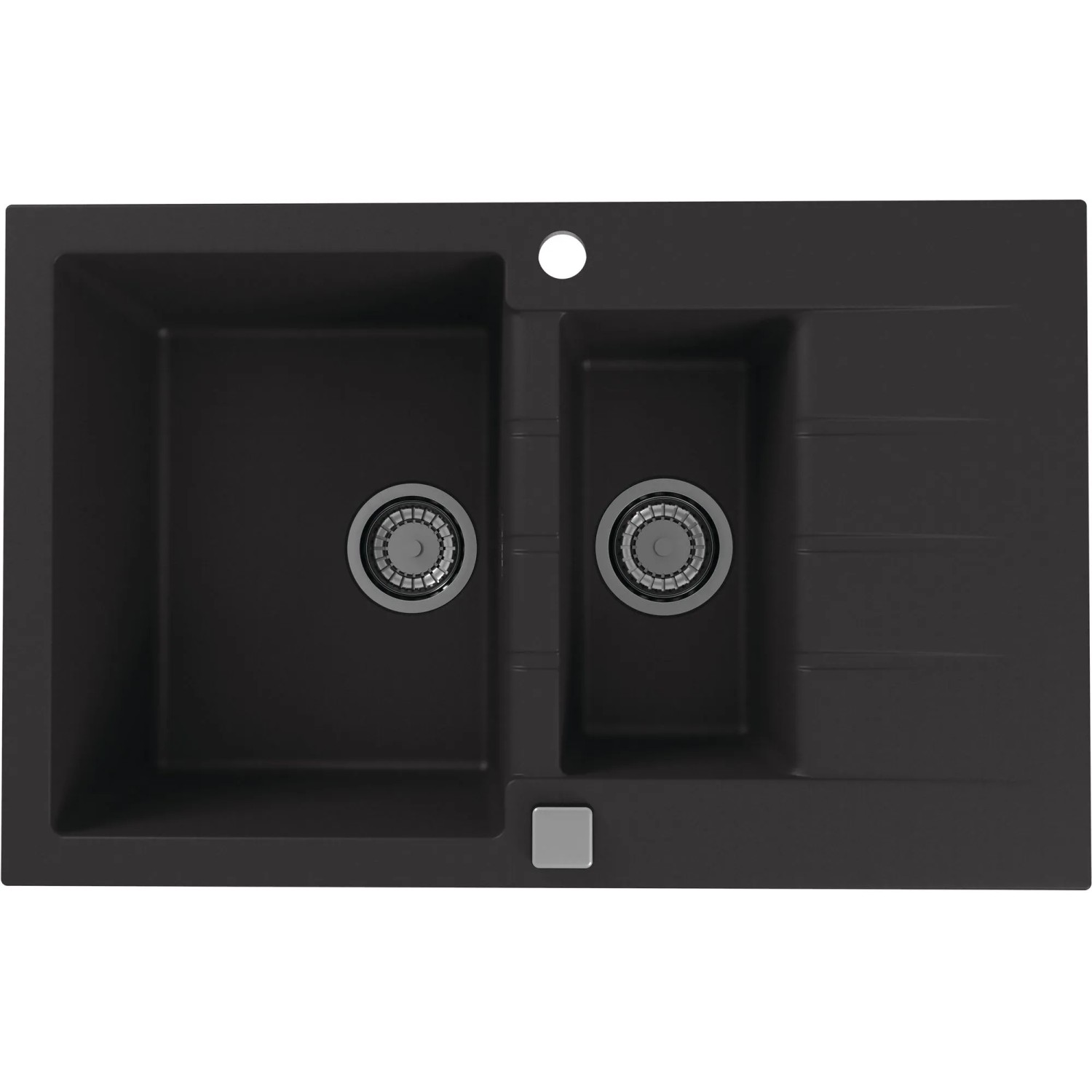 E-shop Alveus Granitový drez Cadit 70, čierna, 79 x 50 cm