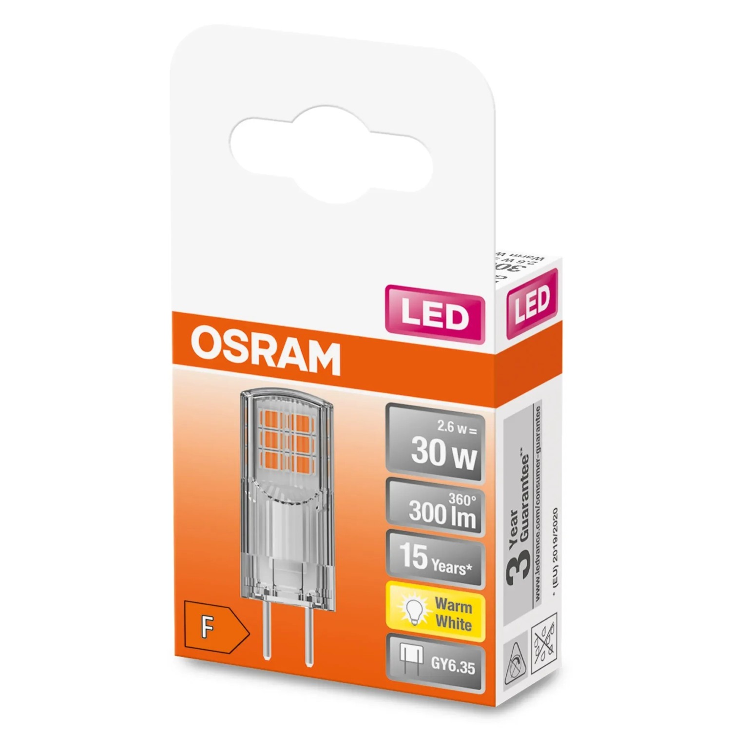 E-shop OSRAM LED žiarovka PIN30 2,6 W GY6,35 12V 2700 K teplá biela číra