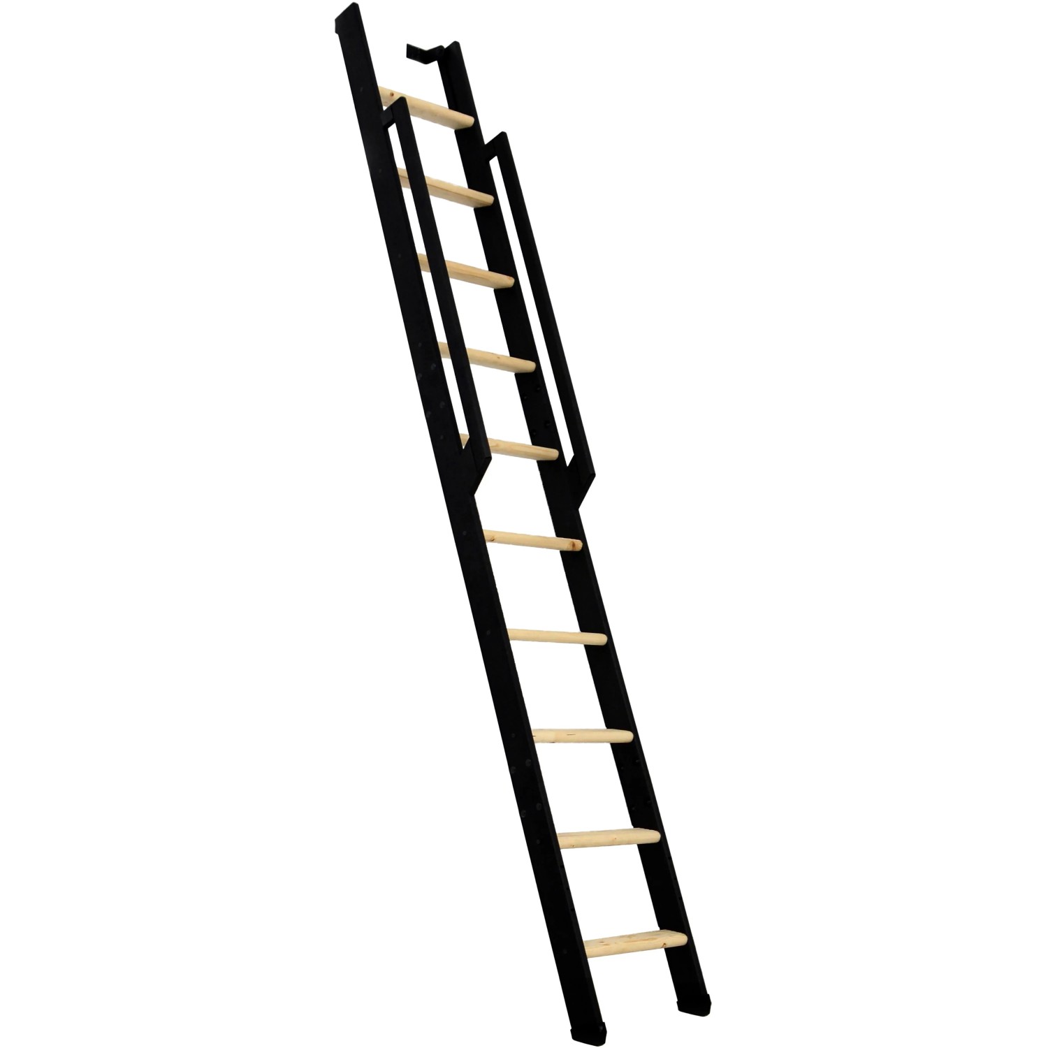 E-shop Minka STAIRS Priame rebríkové schodisko Strong smrk/čierna, 10 schodov, 243 cm