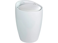 Wenko Kúpeľňový taburet Candy s vakom na bielizeň, biela, pr. 36 x 50,5 cm