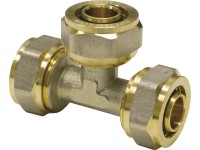 PIPETEC Závitový T-kus zväčšený centr.vývod SFT162016 medený, 16x2 - 20x2 - 16x2