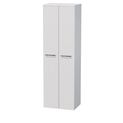 INTEDOOR Vysoká skriňa BEE, úchyt chróm, 2 dvere, š. 50 cm, biela 3D pruhy