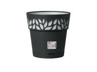 Stefanplast Samozavlažovací kvetináč OPERA CLOE, grafitová, pr. 25 x 25 cm