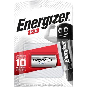 Lítiová fotobatéria Energizer 123, 1 kus v blistri.