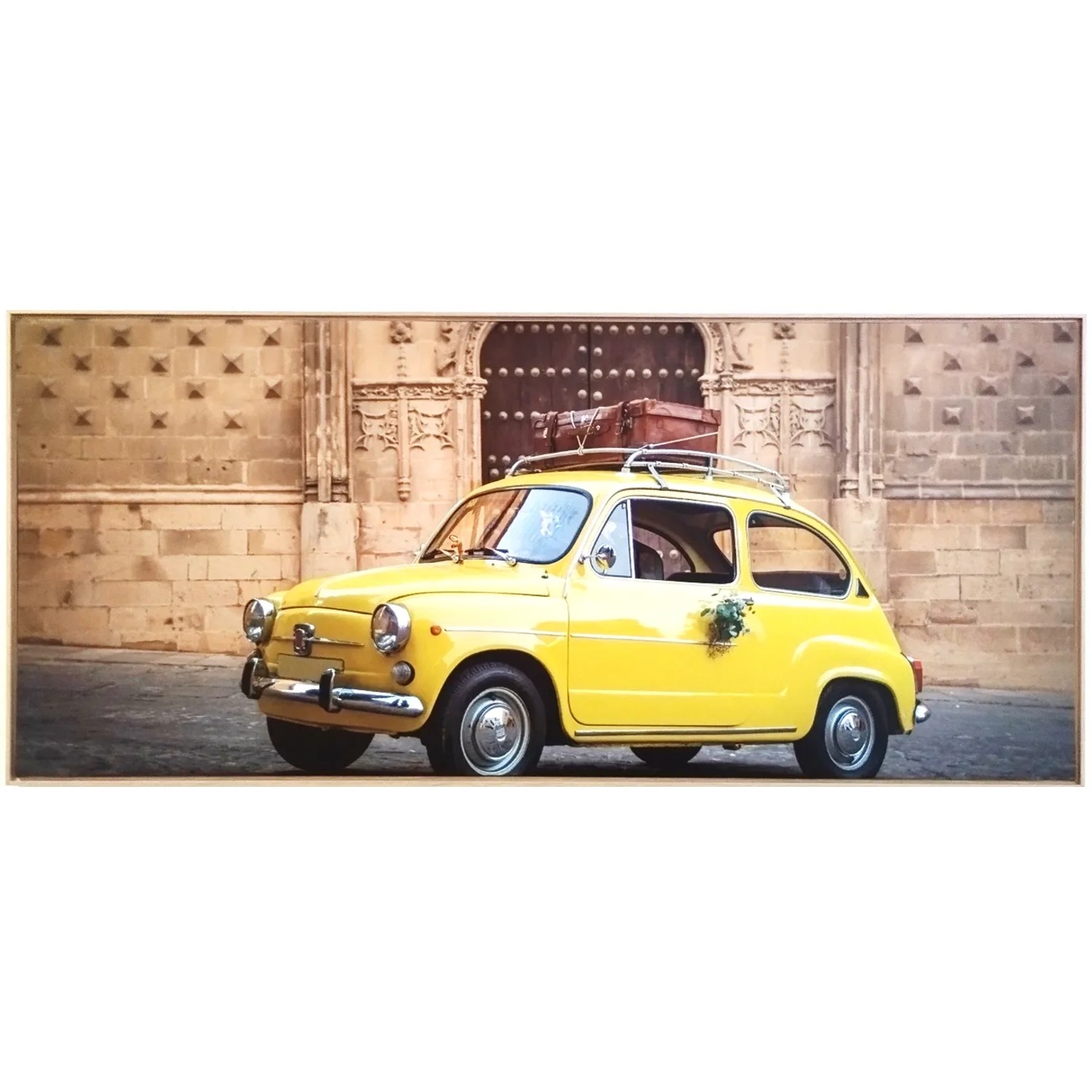 E-shop Bondecor Obraz, MDF rám, SHADOW Car yellow 59 x 134 cm