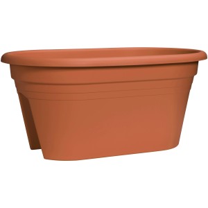 Florus Mediterran kvetináč na zábradlie, 50 cm, terakota, na balkónové zábradlie.