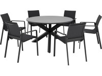 OBI Zostava záhradného nábytku Abington antracitová sivá 7dielna