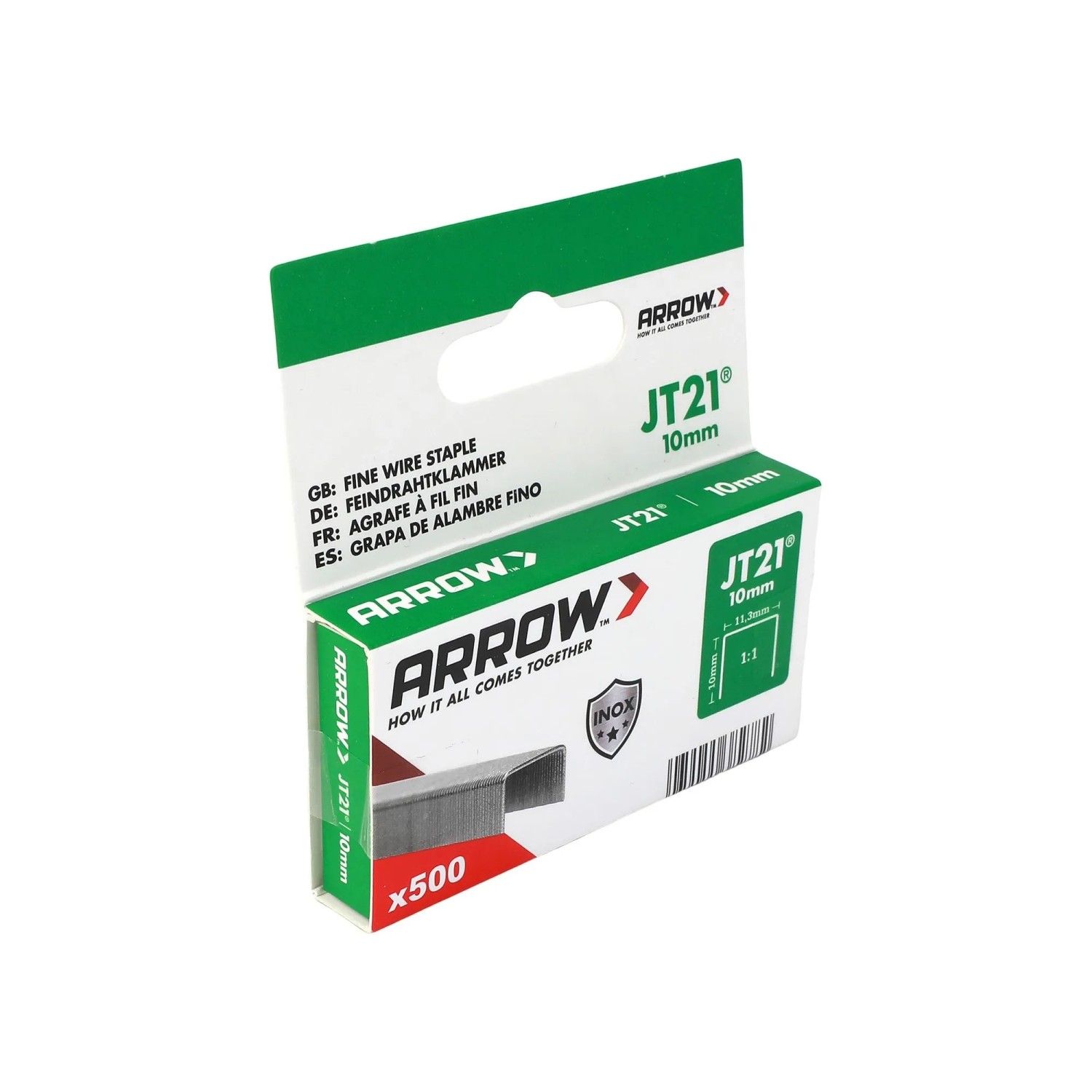 E-shop Arrow Drôtené sponky do sponkovačky JT21 V2A, dĺžka 10 mm, 500 ks