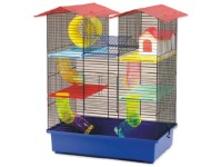 SMALL ANIMALS Klietka pre malé zvieratá a hlodavce CH2 modrá/červená 55x38x62 cm
