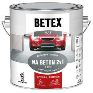 BETEX Farba na betón 2v1, sivá, pre interiér aj exteriér. Matná, syntetická farba v kovovom vedre.