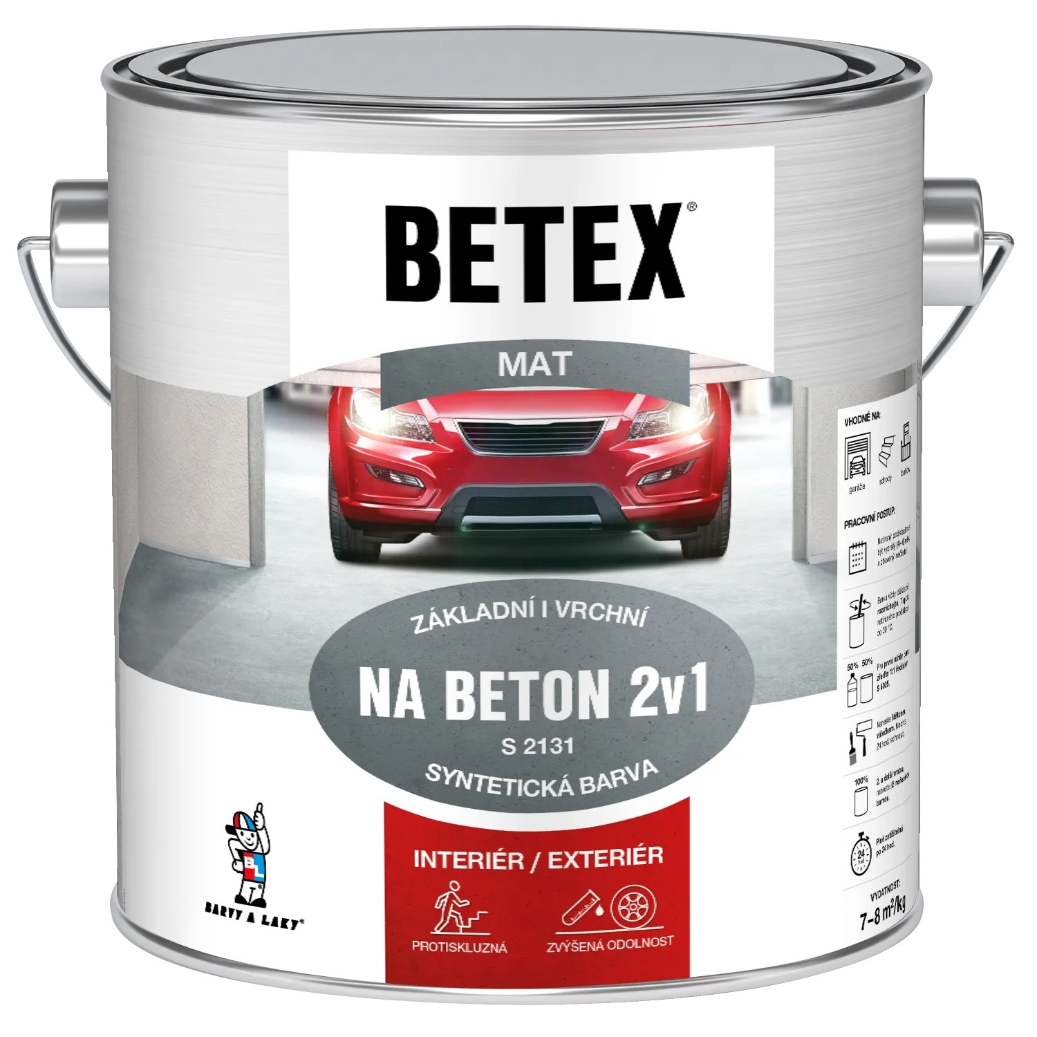 E-shop BETEX Základná aj vrchná farba na betón S2131 2v1, 0110 sivá 2 kg