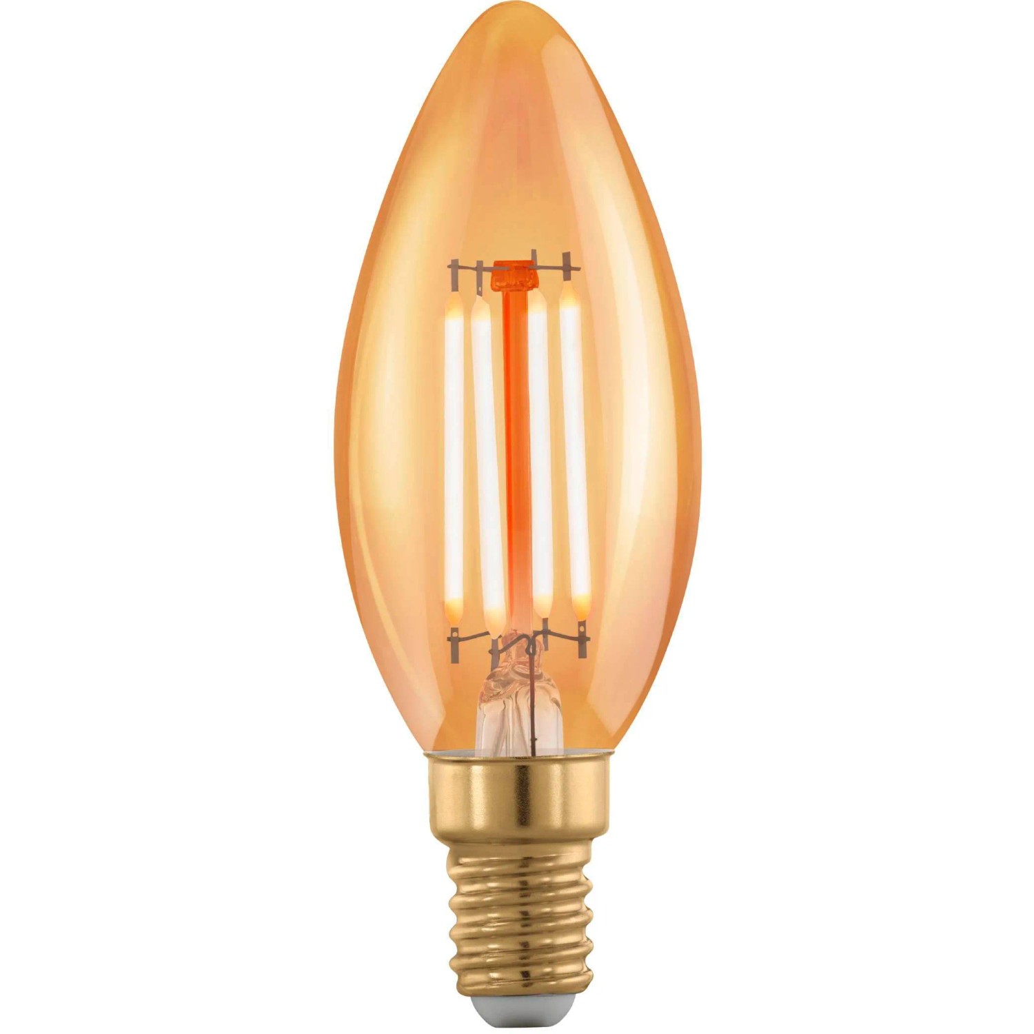 E-shop EGLO LED žiarovka E14 C35, 4 W, 300 lm, 1700 K, jantárová