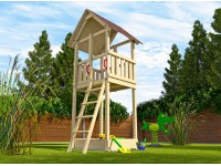 Weka Hracia veža Tabaluga so sed. strechou, prírodná/červ., 150 x 165 x 331 cm
