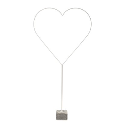 DRAGIMEX Stojacia dekorácia srdca s betónovým stojanom bielej 160 cm