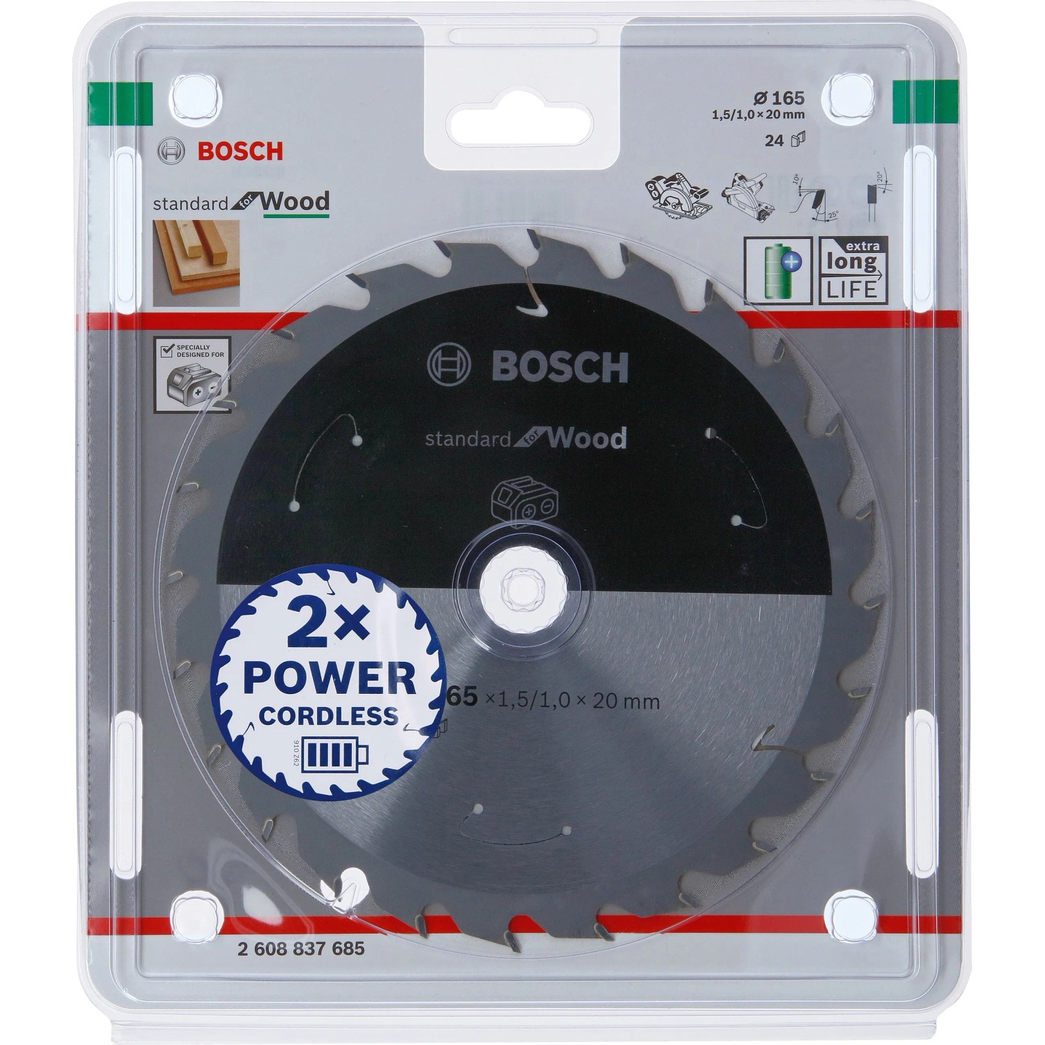 E-shop Bosch Pílový rezný kotúč pre aku píly Standard for Wood, pr. 165 x 20 mm
