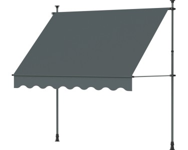 Markíza s upínacím ramenom antracitová 2,5 x 1,5 m