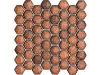 Euro Stone Sklenená mozaika Ebru Hexagon bronzová 29 x 29 cm Euro Stone Sklenená mozaika Ebru Hexagon bronzová 29 x 29 cm