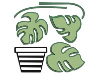 Crearreda Samolepiaca 3D dekorácia 54515 motív rastlina v kvetináči, veľ. M