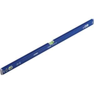Hliníková vodováha LUX-TOOLS, 100 cm, modrá, s horizontálnou a vertikálnou libelou.