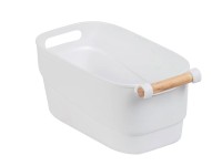 Wenko Organizér s drevenou rukoväťou S, biela, 14,5 x 12 x 27 cm