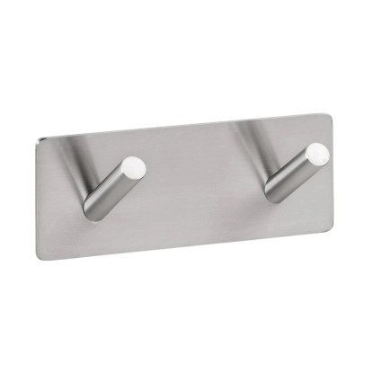 Bemeta Samolepiaci vešiak EASY MAT s 2 háčikmi strieborný 115 x 45 x 38 mm