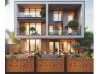 MEGACORP Dizajnové plotové pole KOSTIČKY NÁHODNÉ cortenová oceľ 1900 x 400 mm