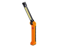 SOLIGHT LED lampa pracovný nabíjací, 500 lm + 70 lm, COB, USB, čiernooranžová