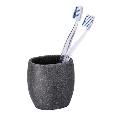 Wenko Pohár na zubné kefky Puro antracitový polyrezín 9,4 x 9,4 x 6,5 cm