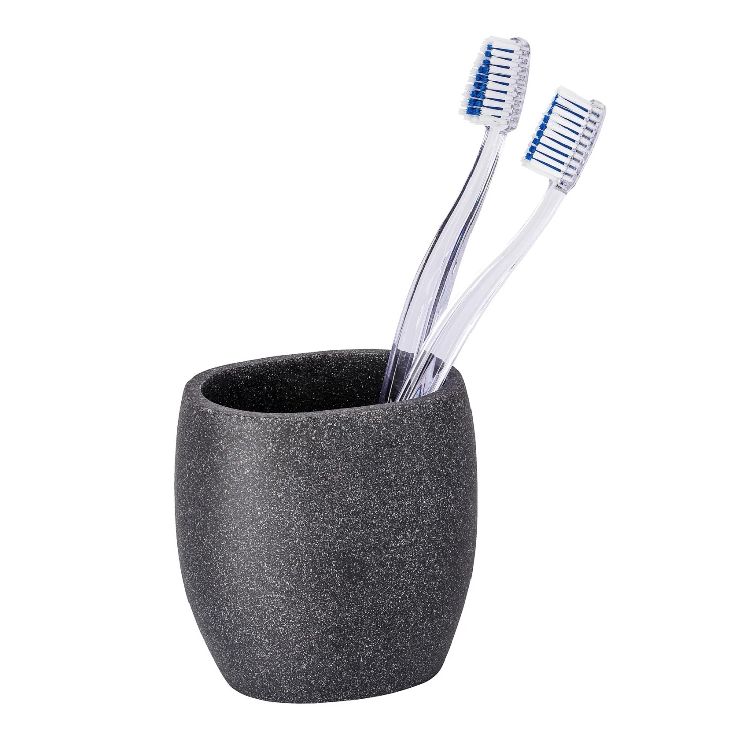 E-shop Wenko Pohár na zubné kefky Puro antracitový polyrezín 9,4 x 9,4 x 6,5 cm