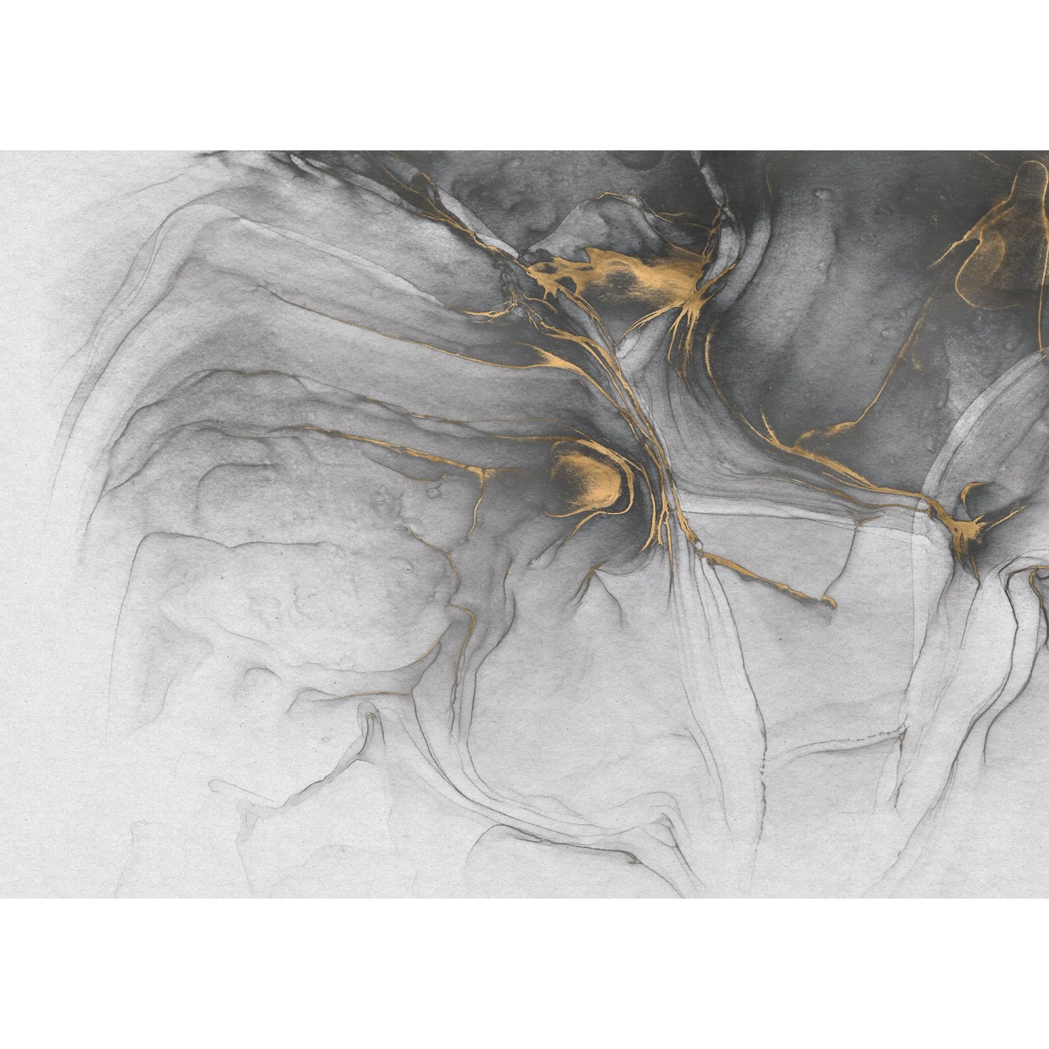 E-shop Komar Vliesová fototapeta Ink Gold Flow 350 x 250 cm