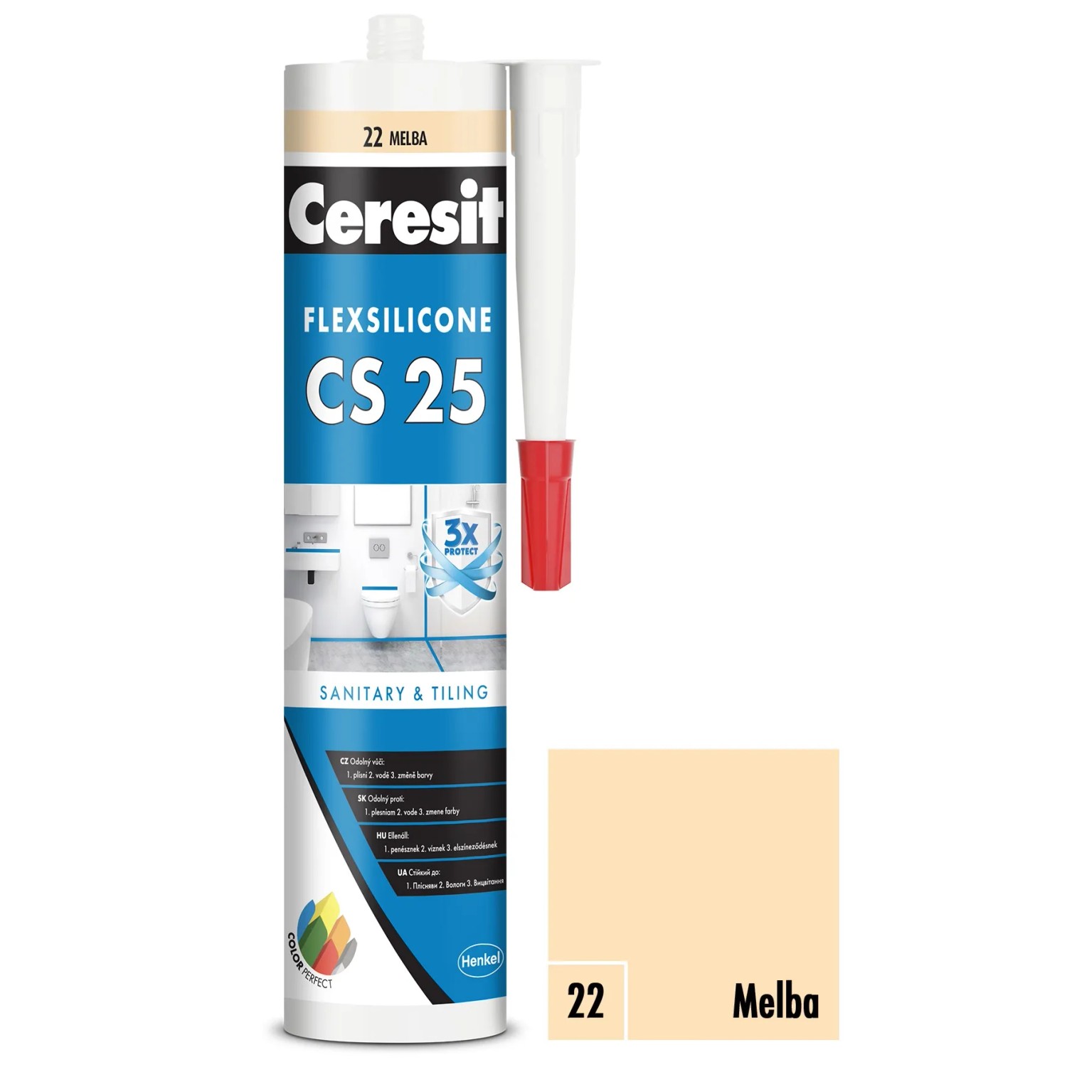 E-shop CERESIT CS 25 Sanitárny silikón 22 Melba 280 ml