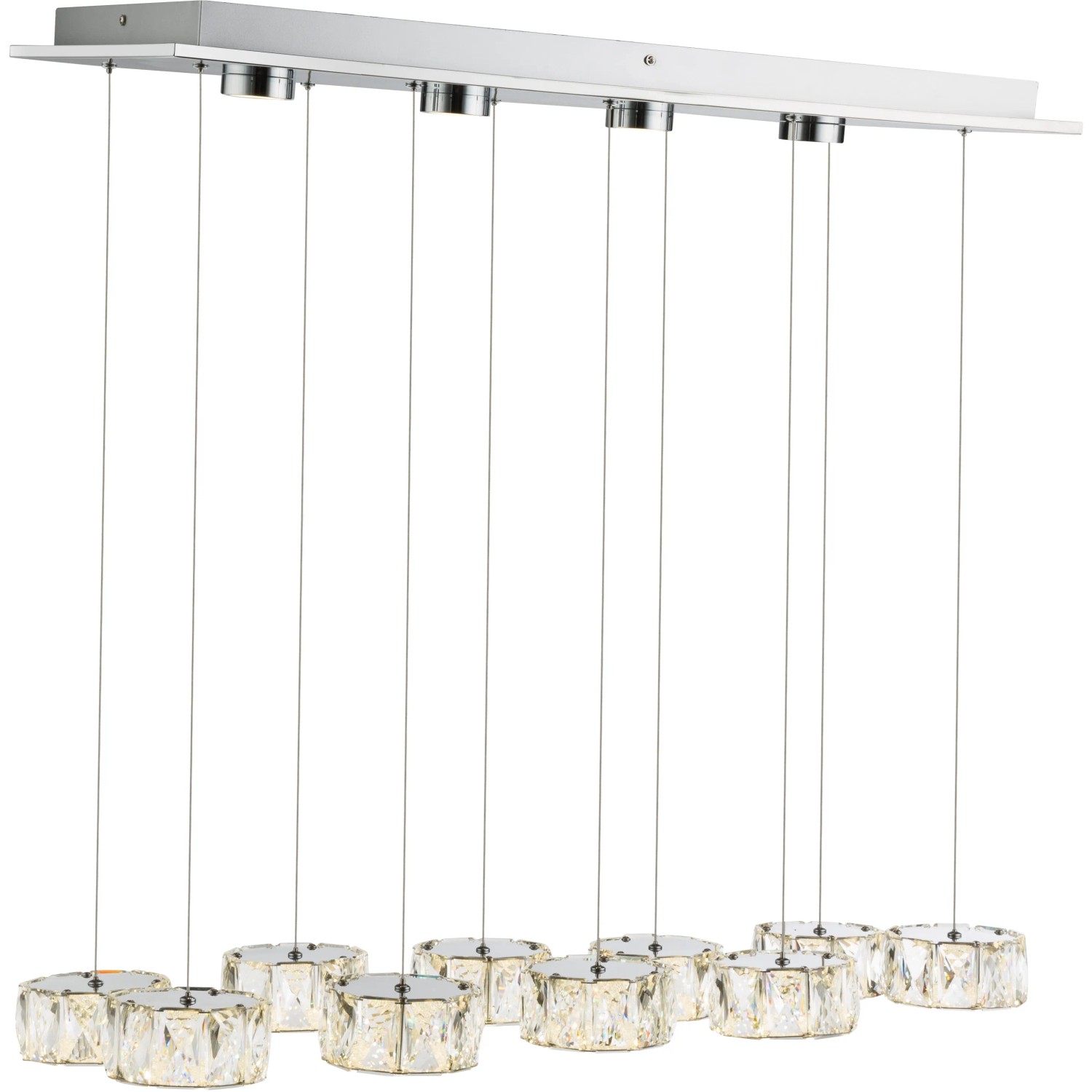 E-shop GLOBO LED závesné svietidlo AMUR, 96 W, chróm, 76 x 36 x 120 cm