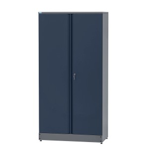 Tmavomodrá skriňa na materiál Küpper, výška 180 cm, s 2 dverami a 10 zásuvkami. Skriňa na náradie do dielne a garáže.
