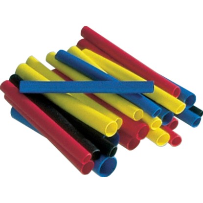Zmršťovacie bužírky Steinel v červenej, žltej, modrej a čiernej farbe, 1,6-4,8 mm, pre teplovzdušné pištole.