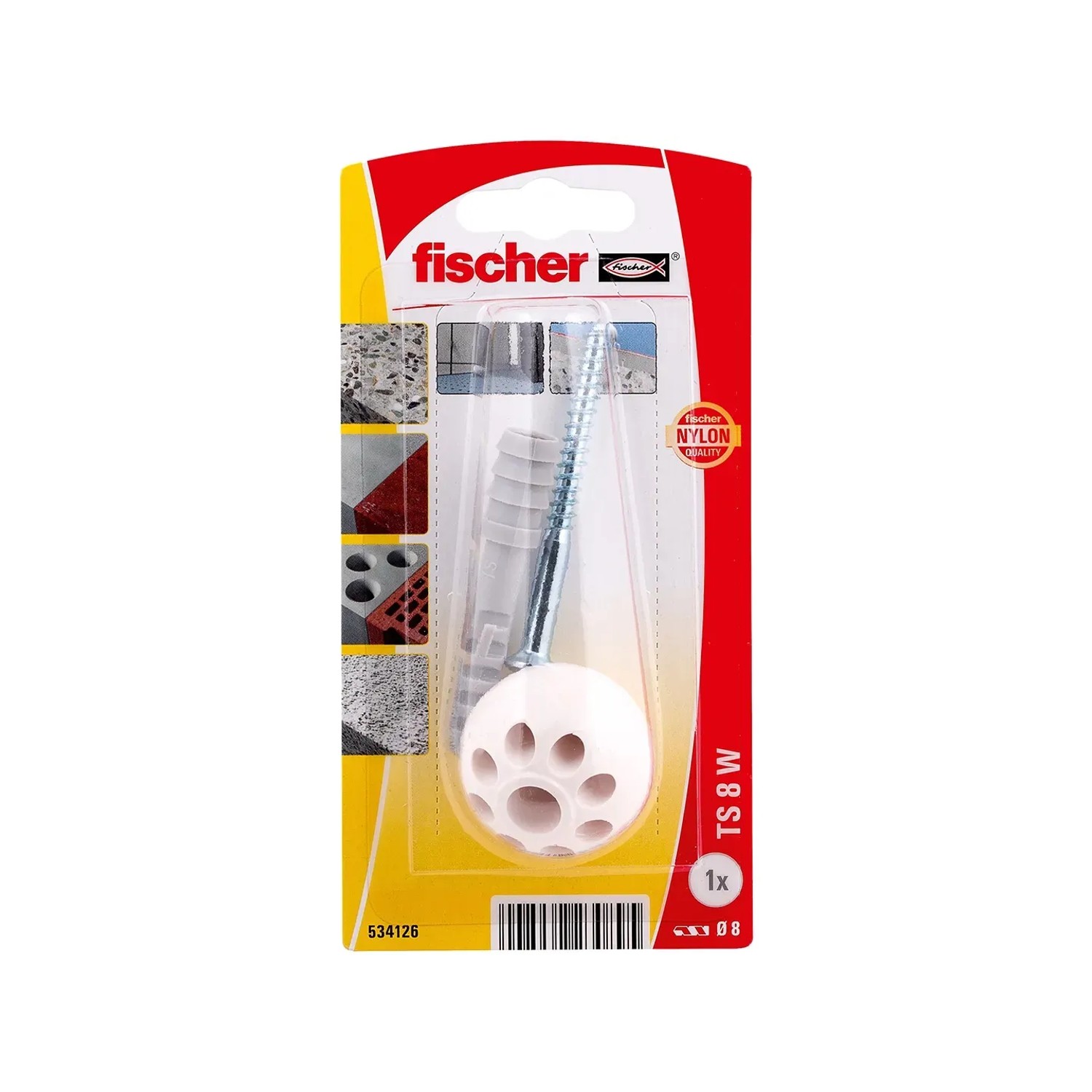 E-shop Fischer Dverná zarážka TS 8 K NV biela