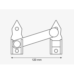 Technický výkres: t.b.t. Vratové zámky, dĺžka 120mm.