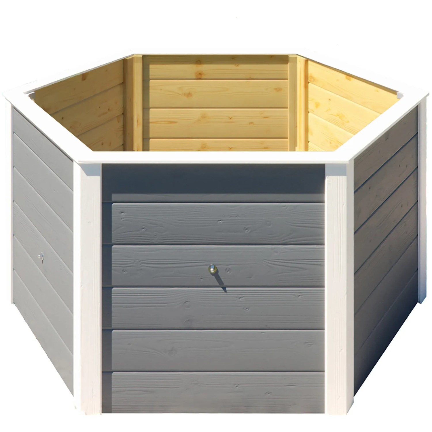 E-shop Weka Vyvýšený záhon 669, 6-hranný, sivý, 143 x 143 x 68,5 cm