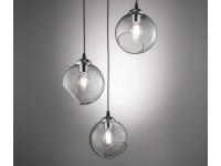 Reality Leuchten Závesné svietidlo Clooney chróm-sivé 3 svetlá