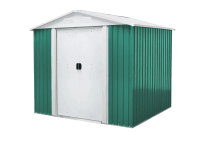 Plechový domček na náradie Maon 219, zelená, vr. základne, 184 x 119 cm