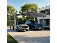 Ximax Alu prístrešok na 2 autá Portoforte Typ 60-M vzhľad ocele 542 x 495 cm