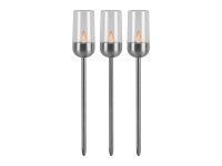 Solárne svietidlo s bodcom sviečka, 3ks