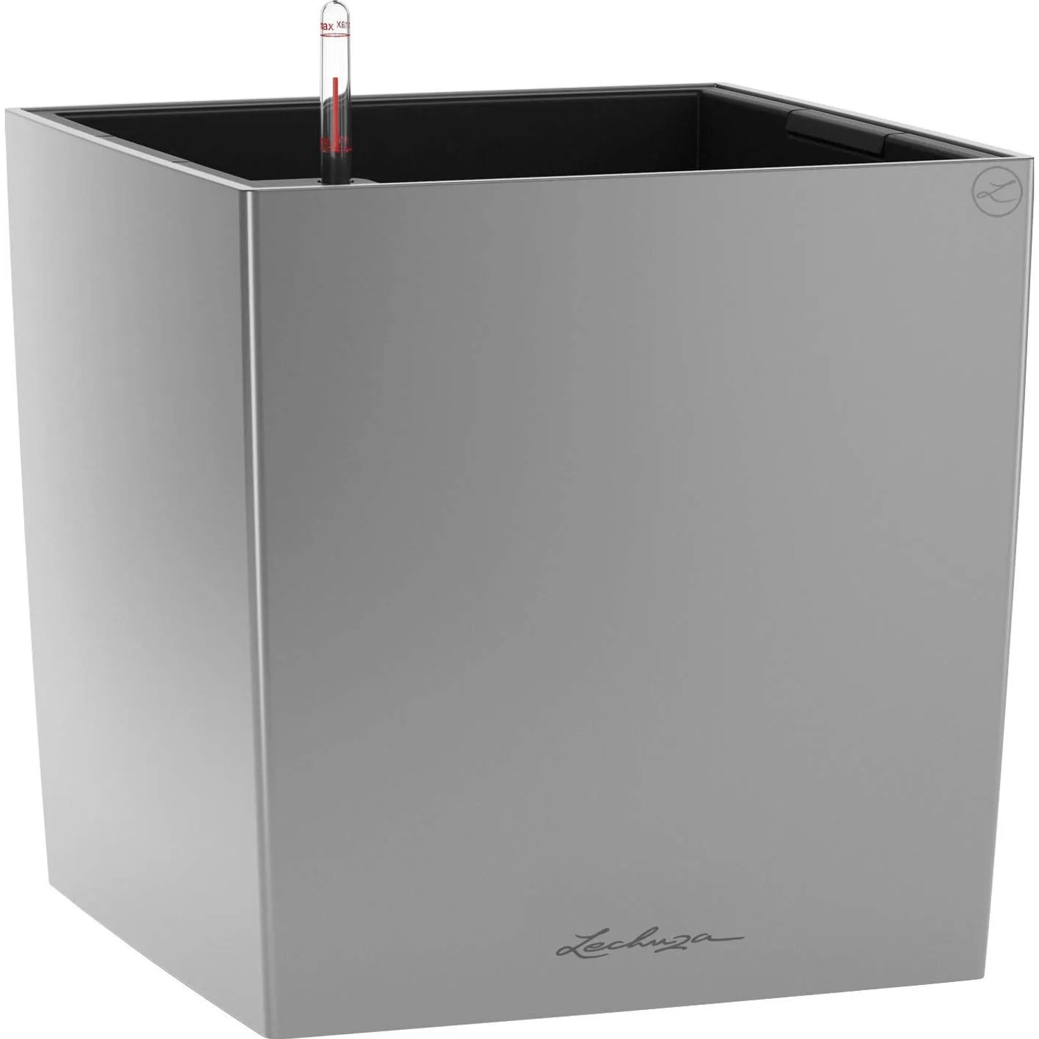 E-shop Lechuza Kvetináč Cube Premium 50, strieborná metalická, 50 x 50 x 50 cm